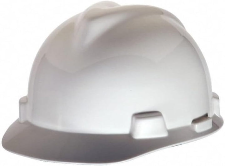 V-Gard Hard Hat, FrtBrim, Slotted, PinLk, Weiss