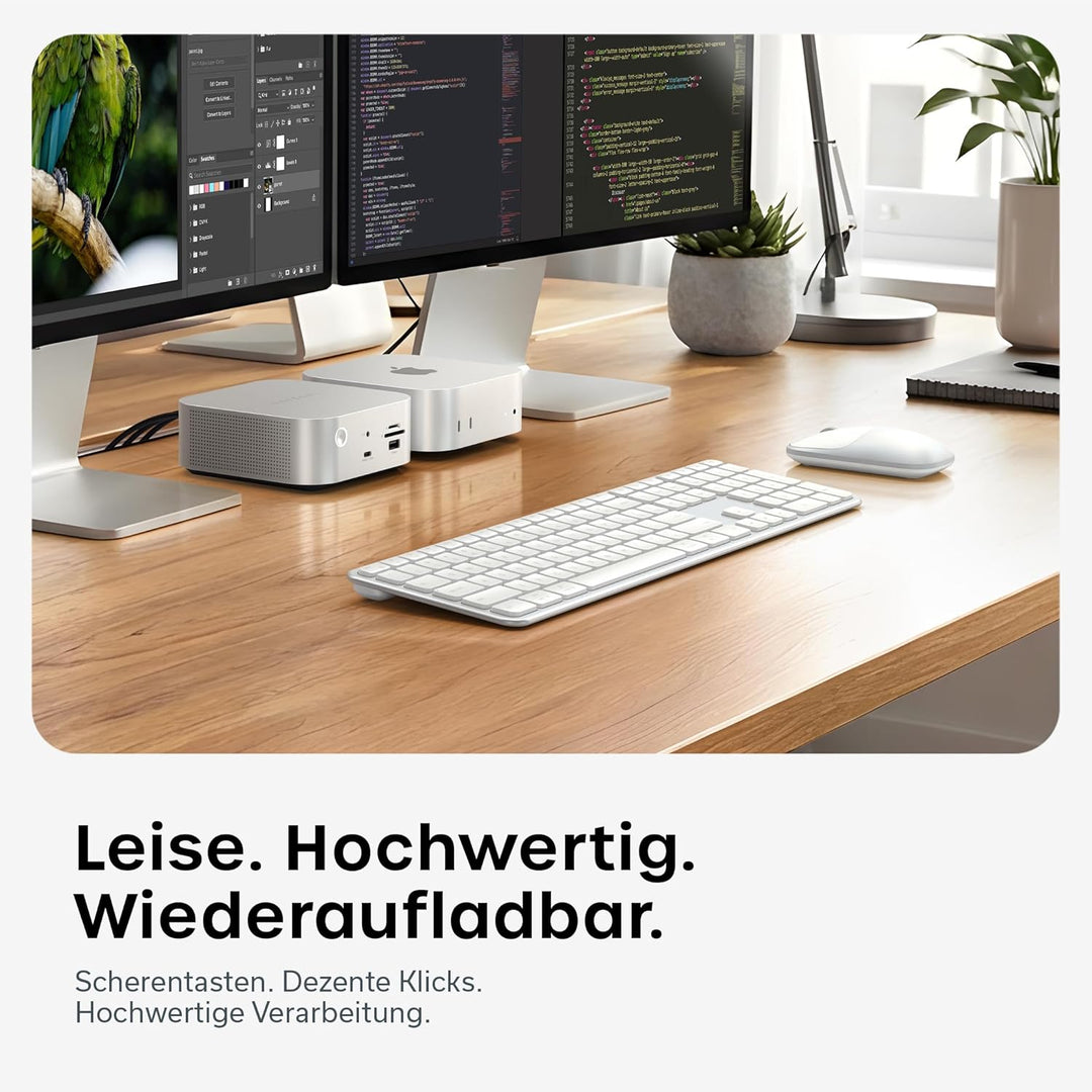 SATECHI Kabelloses Tastatur- & Maus-Set Slim CEX3, Bluetooth Multi-Geräte, USB-C-Empfänger, 𝗨𝗦-𝗘𝗡𝗚𝗟𝗜