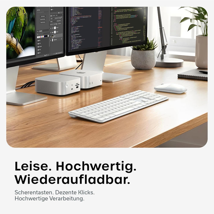 SATECHI Kabelloses Tastatur- & Maus-Set Slim CEX3, Bluetooth Multi-Geräte, USB-C-Empfänger, 𝗨𝗦-𝗘𝗡𝗚𝗟𝗜
