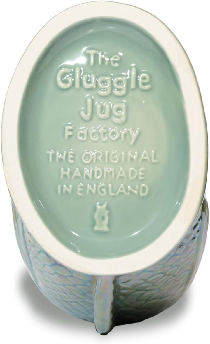 Gluckigluck Karaffe XL Salbeigrün schimmernd – 1,2 l – Original Gluggle Jug aus England – Wasserkrug