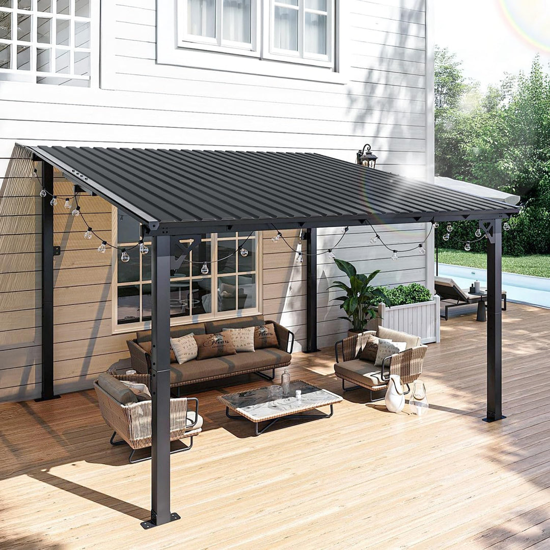 Trapezblech Dachplatten 36 Stück, 129 × 46 cm Dachblech Set aus verzinktem Stahl, ca. 21 m², Wellble