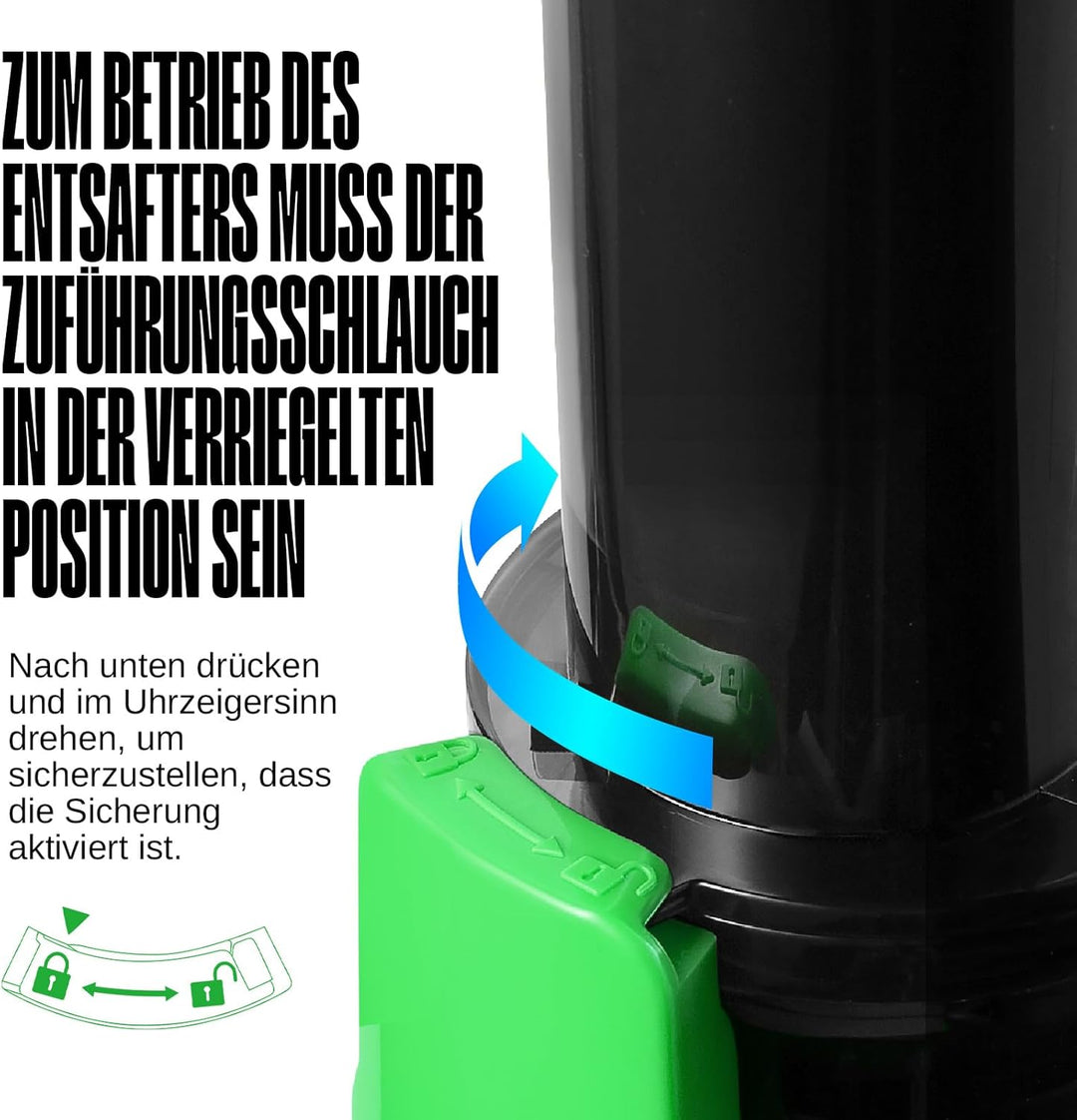 Ventray Ginnie Entsafter - Slow Juicer mit 60 U/min Niedriger Geschwindigkeit, Entsafter Gemüse und