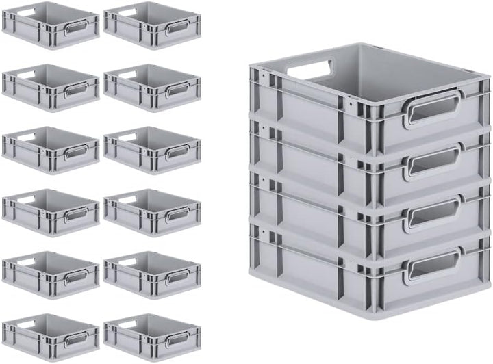 PROREGAL SuperSparSet 16x Eurobox NextGen Grip | HxBxT 12x30x40cm | 11 Liter | Griffe offen | Glatte