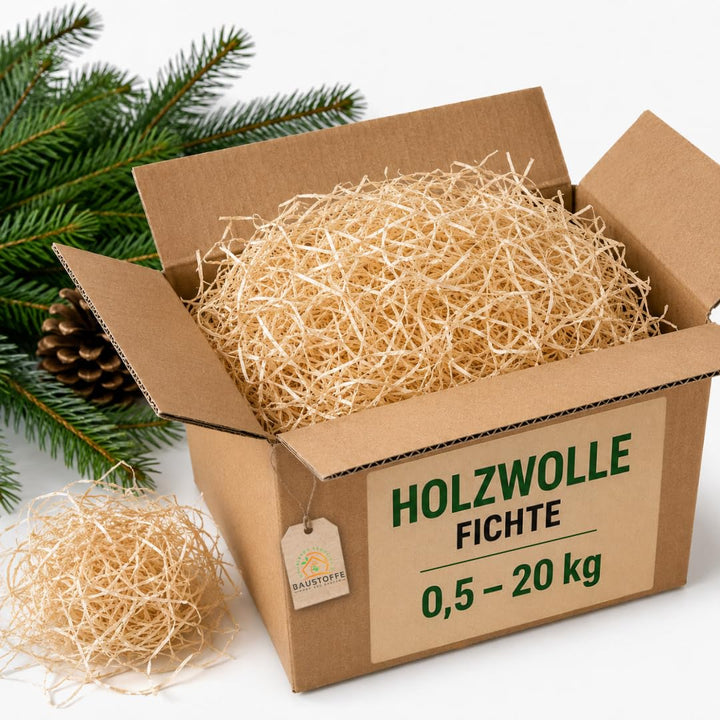 20 Kilogramm (Kg) Holzwolle | Natur | Erdbeerholzwolle | In Deutschland hergestellt | Ideal als Füll