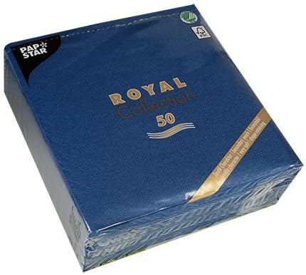 Premium Servietten "ROYAL Collection" 1/4-Falz 40 cm x 40 cm dunkelblau für Hochzeitsfeier. Menge: 2