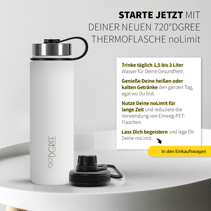 720°DGREE Edelstahl Trinkflasche “noLimit” – 710ml - Auslaufsicher, Kohlensäure geeignet, BPA-Frei -