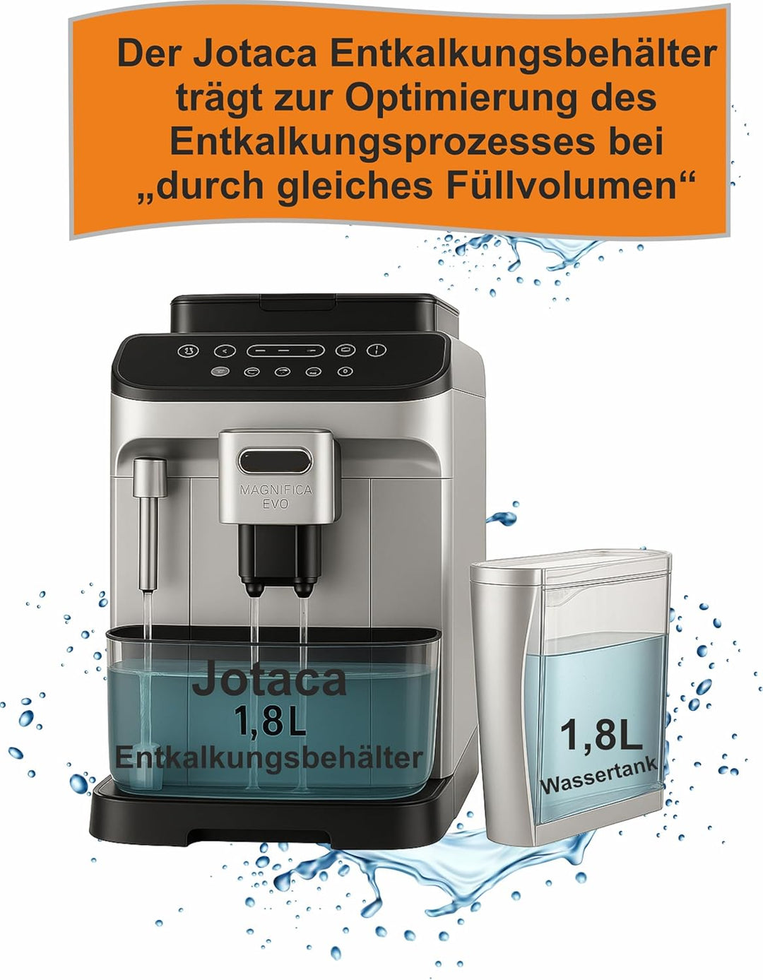 Entkalkungs- und Spülbehälter kompatibel mit DeLonghi ECAM (Magnifica - EVO), Magnifica - EVO
