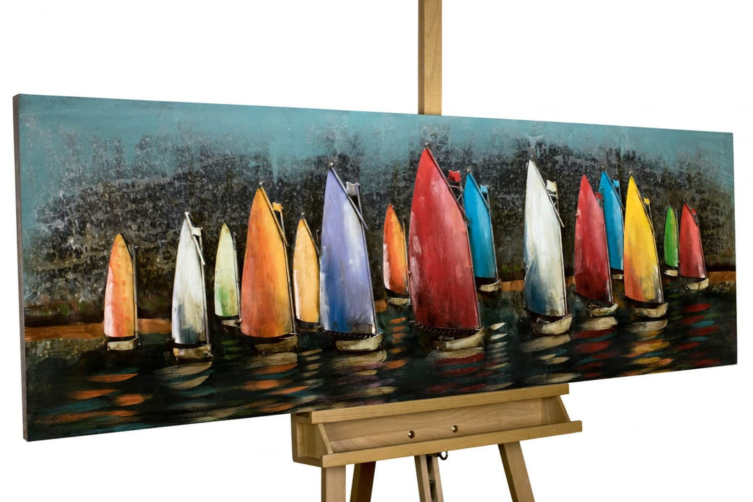 KunstLoft Metallbild 3D | 100% HANDGEFERTIGT | 150x50x5,5cm | Wandbild Metall Deko &