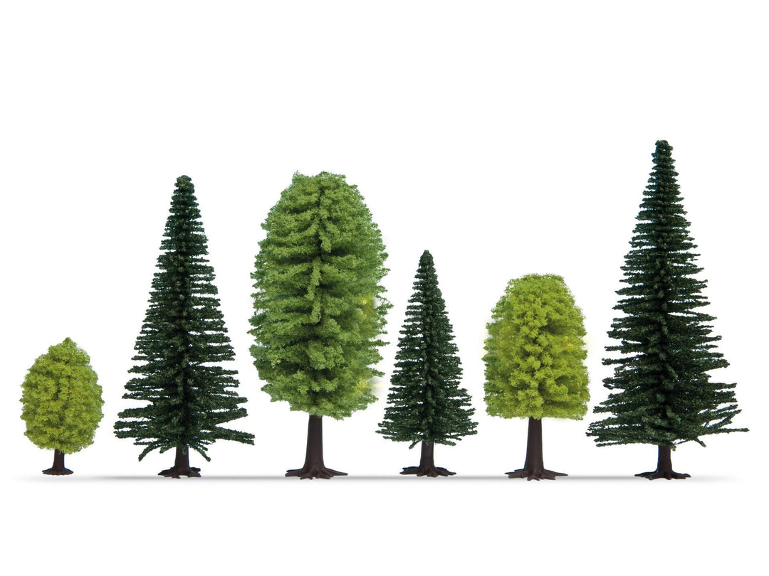 NOCH® Mischwald, Modellbau-Bäume, 25 Stück, 5-14 cm für die Spurweiten H0, TT perfekt für Dioramen u
