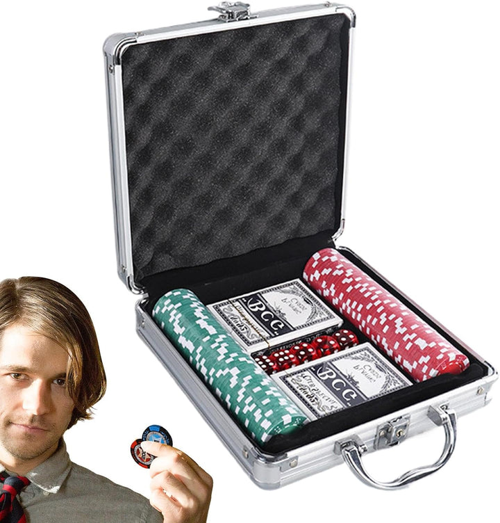 Pokerchips-Set Mit Etui | Blackjack-Poker-Chips-Set | Pokerset Für Kartenclubs, Hochwertiges Pokerch
