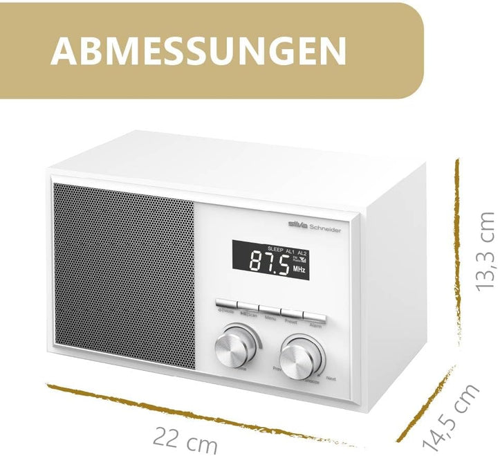 Silva Schneider Mono 1976 BT – Retro Bluetooth Radio mit FM, LED-Anzeige, Uhr & Datum, Doppelalarm,