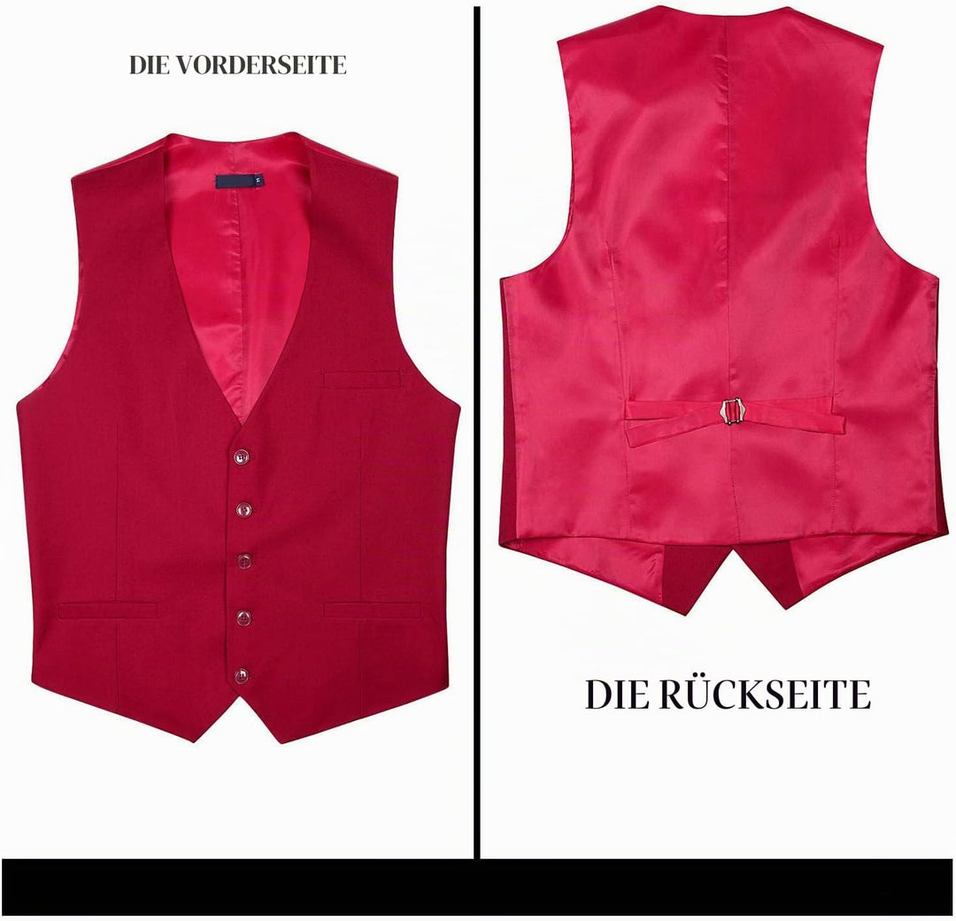Enlision Anzugweste für Herren Formelle Einfarbige Weste Hochzeit Elegant Anzugwesten Business Weste