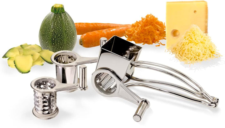 La Bonne Graine - Mühle zum Reiben von Käse und Rohkost mit 3 Trommeln aus Edelstahl - 3 Funktionen