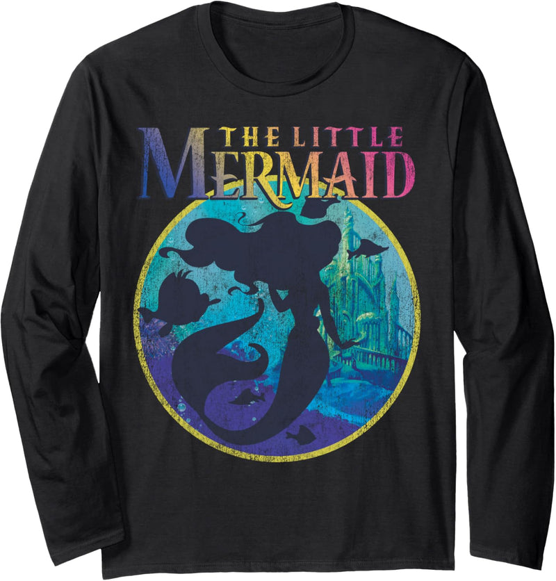 Disney The Little Mermaid Ariel And Flounder Silhouette Langarmshirt