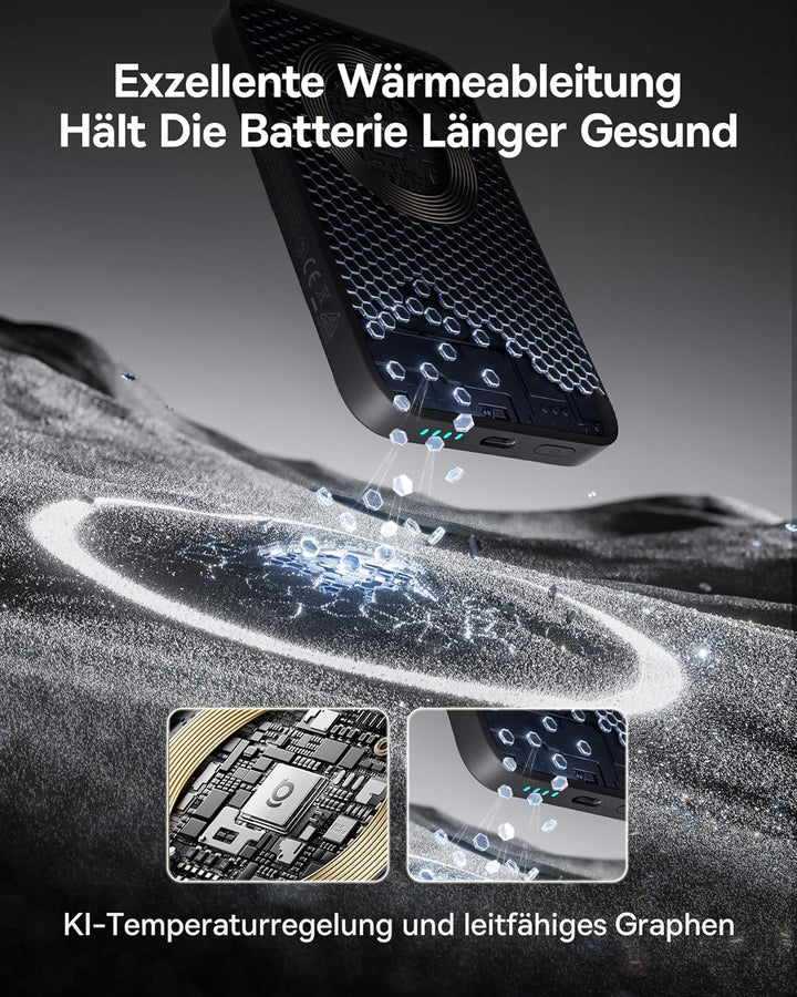 Baseus Enerfill MagSafe Powerbank 10000mAh 22.5W Magnetische Power Bank USB C, Kabellose Externe Han