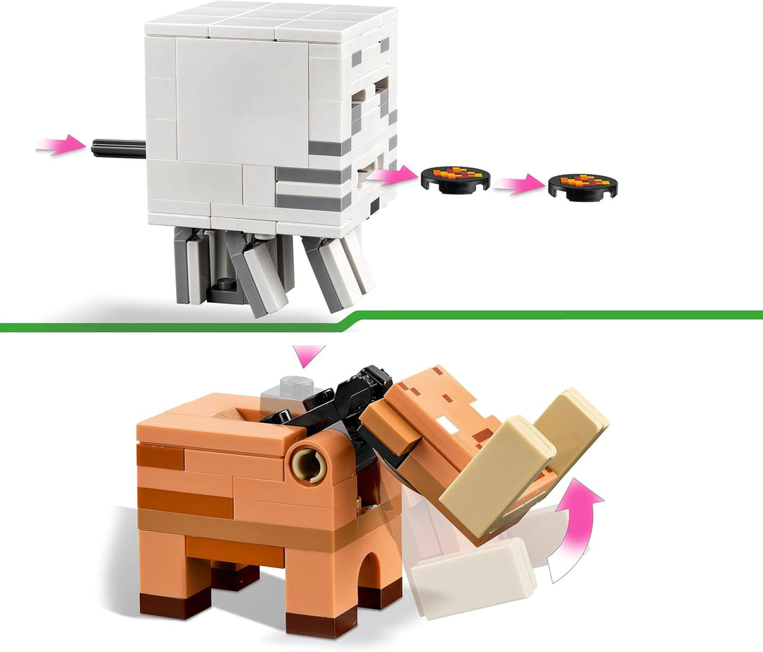 LEGO Minecraft Hinterhalt am Netherportal, Gaming-Spielzeug im Nether für Kinder mit Kampfszenen und