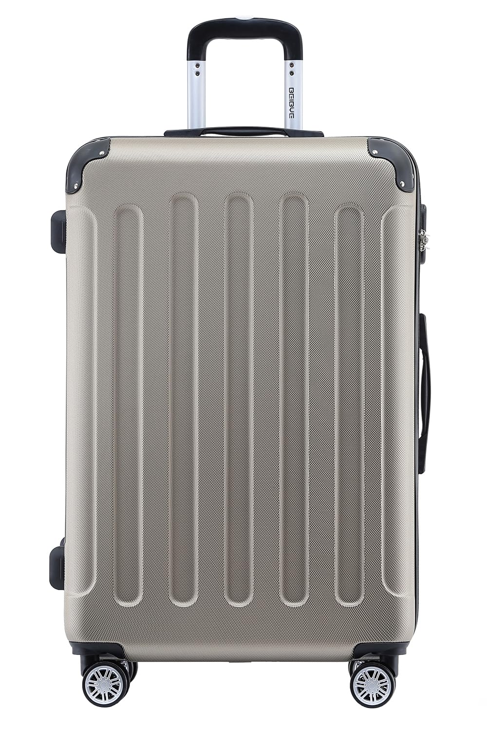BEIBYE- Hartschalenkoffer Koffer Trolley Rollkoffer Reisekoffer Zahlenschloss 4 Zwilings-Rollen (Cha
