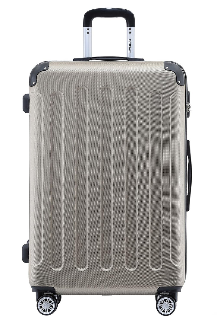 BEIBYE- Hartschalenkoffer Koffer Trolley Rollkoffer Reisekoffer Zahlenschloss 4 Zwilings-Rollen (Cha