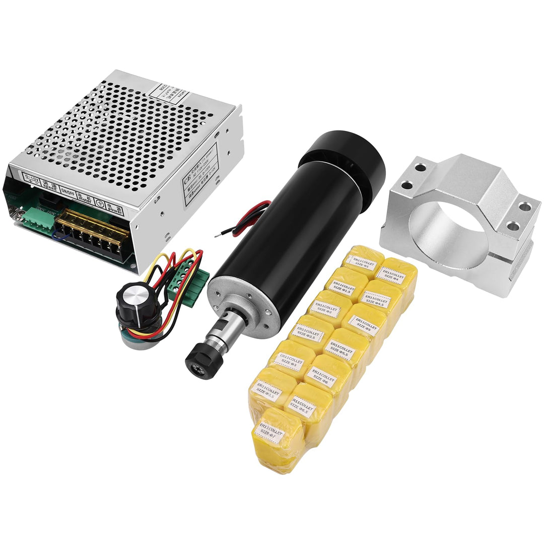 YOFULY 500W CNC Spindel mit Luftkühlung, MACH3 Drehzahlregler mit Netzteil AC110V-220V+ 52mm Spindel