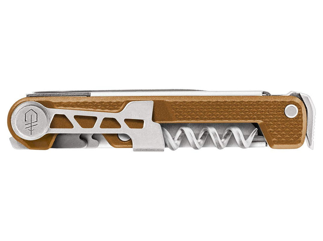 Gerber Taschenmesser mit 8 Funktionen, Multitool mit glatter Klinge, ArmBar Cork, Orange, Edelstahl/