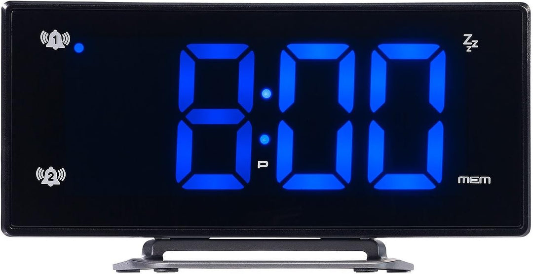 auvisio Projektionswecker mit gebogenem Display, Doppelalarm & USB-Ladeanschluss (Wecker mit Projekt