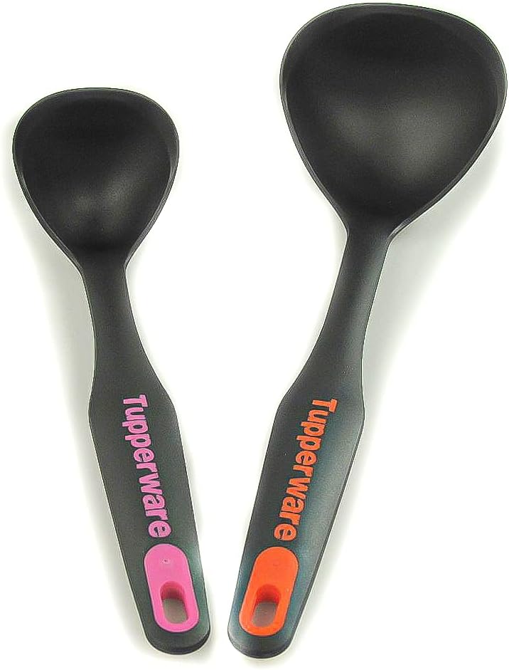 TUPPERWARE Griffbereit Schöpflöffel schwarz-orange + schwarz-pink klein