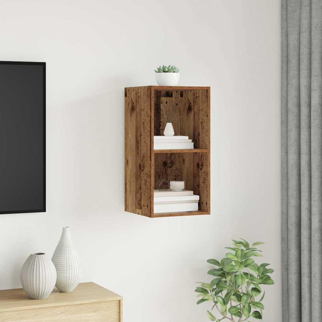vidaXL TV-Schränk mit Regal Wandmontiert mit Speicher Altholz 37 x 37 x 72 cm Holzwerkstoff 72 cm Al