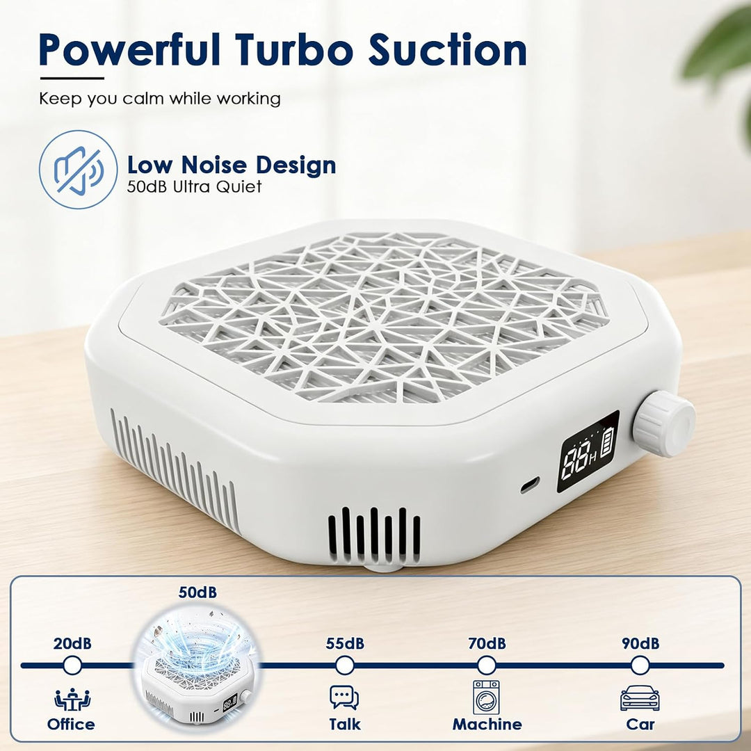 Nagelstaubabsauger Kabellos 4200 RPM | 1–10 Stufen Saugkraft | 4000mAh Akku Nail Dust Collector, 50d