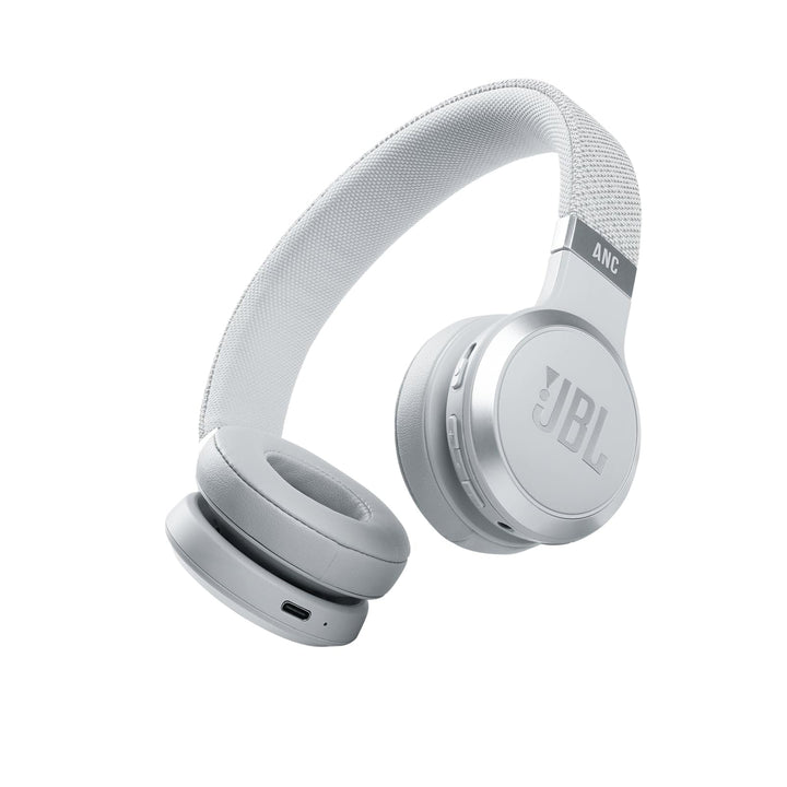 JBL Live 460NC kabelloser On-Ear Bluetooth-Kopfhörer in Weiss – Mit Noise-Cancelling und Sprachassis