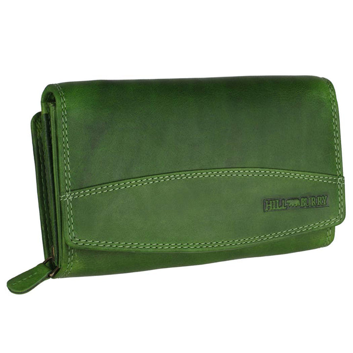 Hill Burry Geldbörse Damen Unisex Herren Portemonnaie echt naturgegerbt Leder | viel Stauraum | Sche