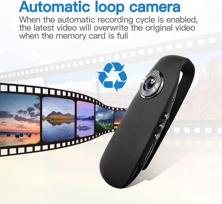CAMMHD 1080P 32GB Körperkamera Full HD Portable Bodycam One-Key-Aufnahme Bewegungserkennung, 3-7 Stu
