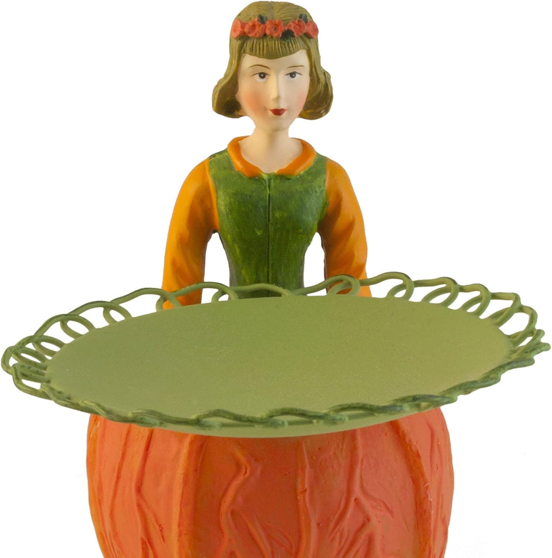 Rosemarie Schulz Dekofigur - Teelichthalter - Blasenkirsche Mädchen mit Kerze, Blasenkirsche Orange