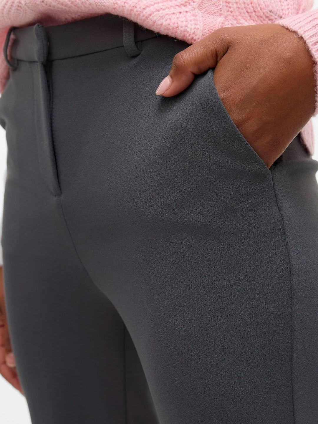 VERO Moda Damen Hose Vmzamira Mr Slim Straight Pant Ga Noos 34W / 34L Grey Pinstripe, 34W / 34L Grey