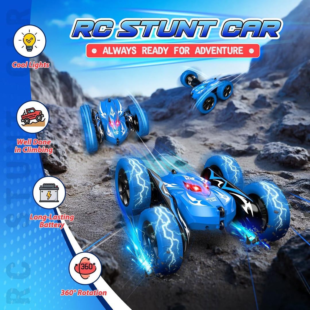 Dreamlandia Ferngesteuertes Auto Spielzeug ab 3-9 Jahre Junge, 2,4GHz RC Auto, 360° Doppelseitig, Au