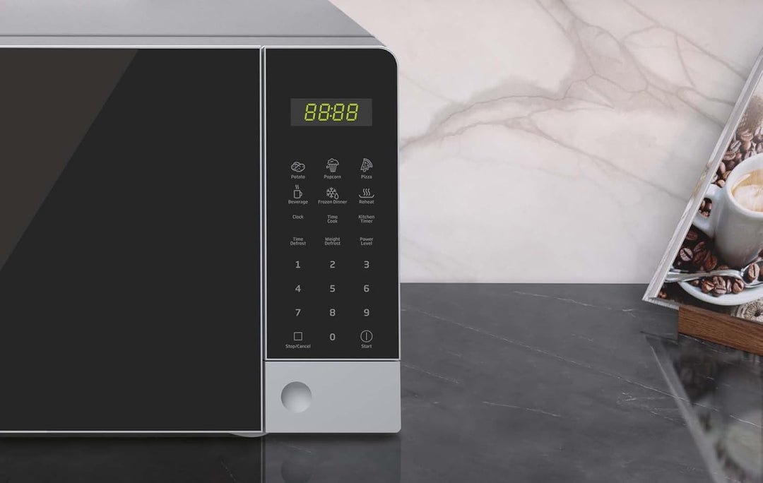 Beko MOC201103S Mikrowelle, digital, 20 l, 700 W, Silber, 45,2 x 32,5 x 23,7 cm Silber / Schwarz, Si