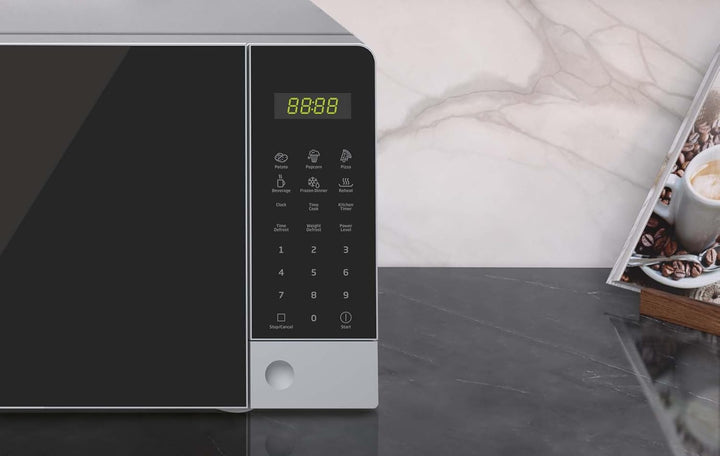 Beko MOC201103S Mikrowelle, digital, 20 l, 700 W, Silber, 45,2 x 32,5 x 23,7 cm Silber / Schwarz, Si