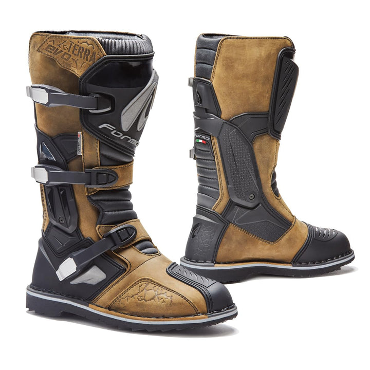 Forma Motorradstiefel Terra Evo WP, Braun 44 EU, 44 EU