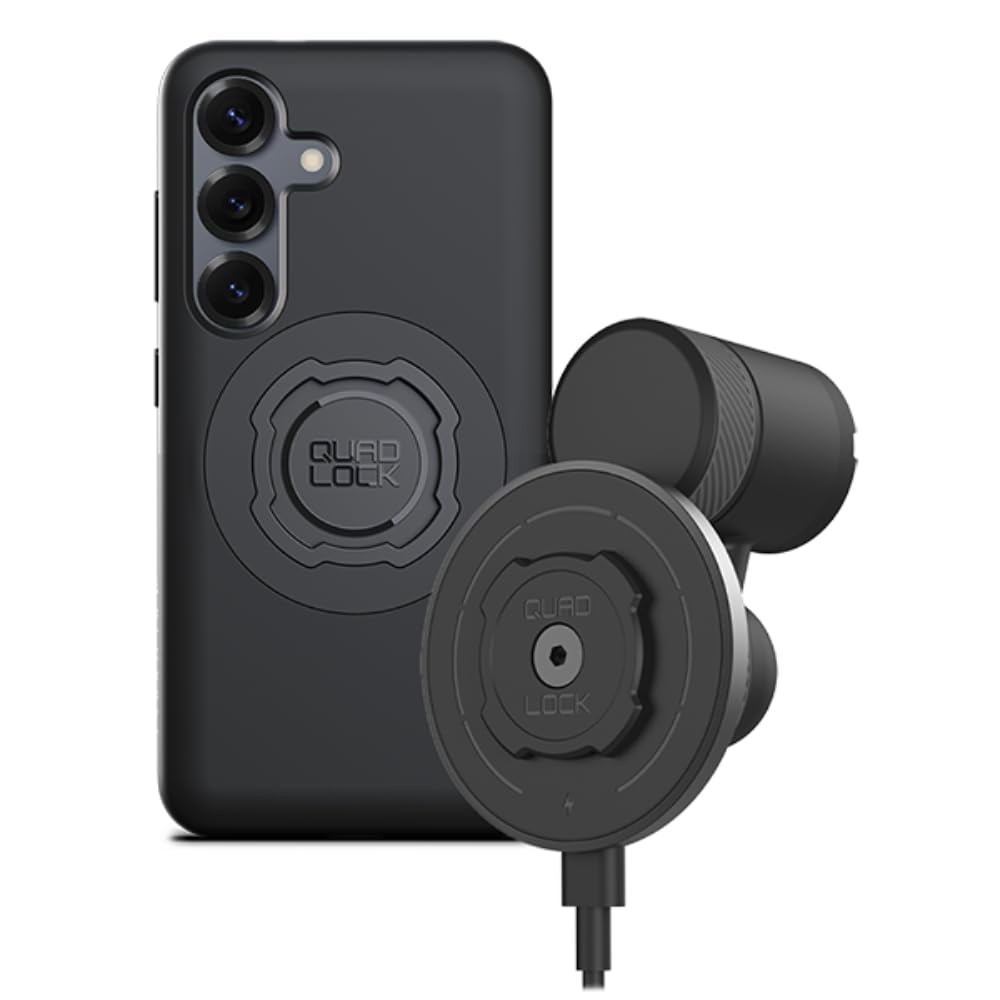 QUAD LOCK Lüftung Handyhalterung fürs Auto mit MAG-Kabelloser Ladekopf V2 und MAG-Hülle für Galaxy S