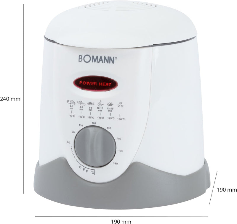 Bomann Fritteuse FFR 1290 CB 2in1 Fondue-Fritteuse inkl. 6 Fonduegabeln, Bedienfeld mit Kontrolldisp