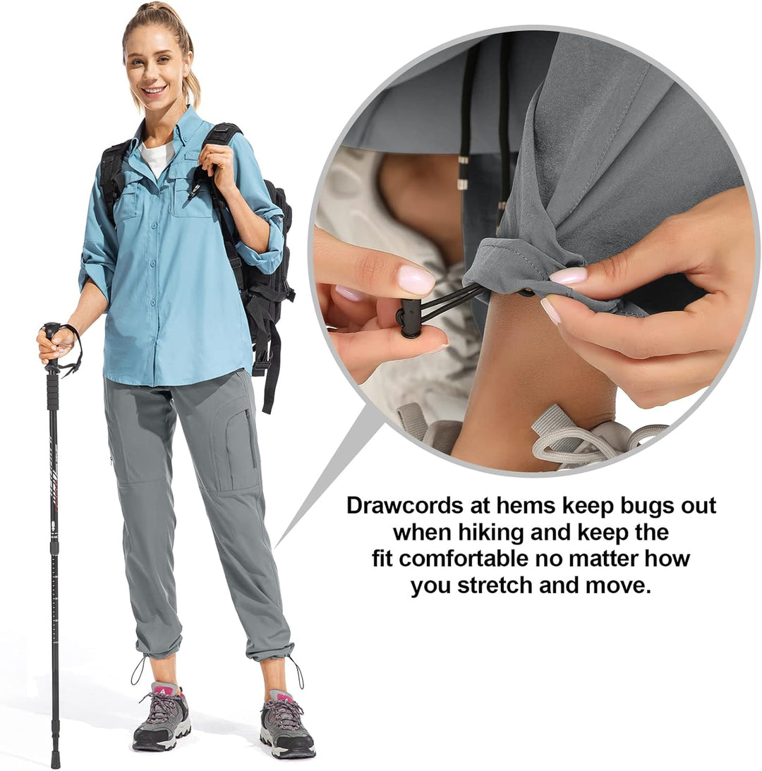 yeyity Wanderhose Damen Leichter Quick Dry Outdoorhose Atmungsaktiv Cargohose UV-Schutz Trekkinghose