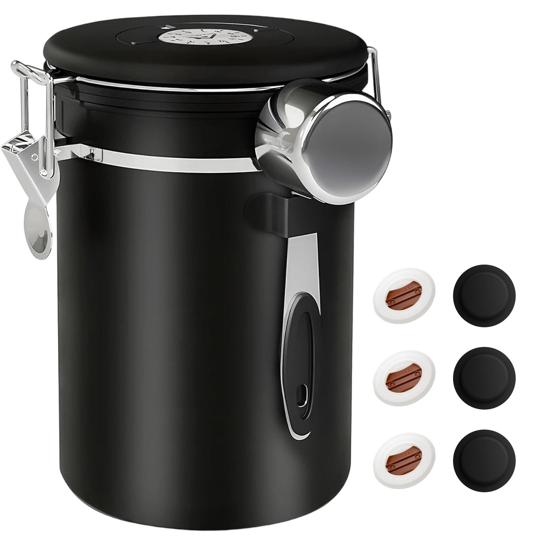 ShanSon Kaffeedose Luftdichtes Kaffee-Container Edelstahl-Kaffee-Lagerbehälter mit Messlöffel Kaffee