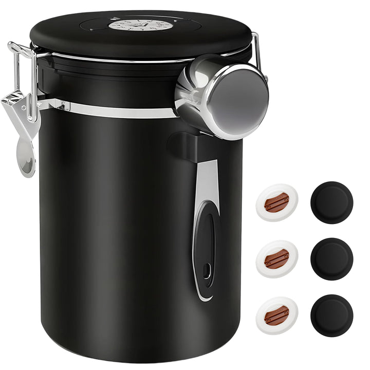ShanSon Kaffeedose Luftdichtes Kaffee-Container Edelstahl-Kaffee-Lagerbehälter mit Messlöffel Kaffee