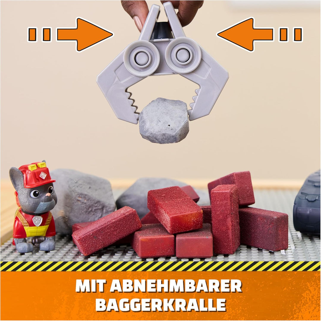 Rubble & Crew - Chargers 2-in-1 Mega Kran, Premium Baufahrzeug mit Abnehmbarer Baggerkralle und Pres