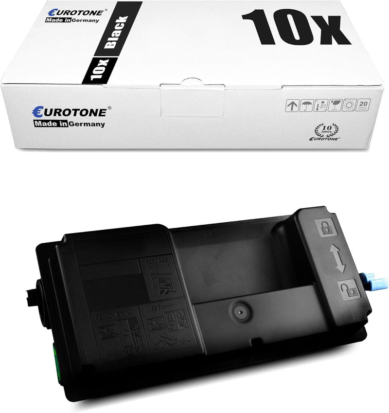 10x Eurotone Toner für Kyocera ECOSYS P3055dn P3060dn ersetzt TK-3190 TK3190 Schwarz 10x Black, 10x