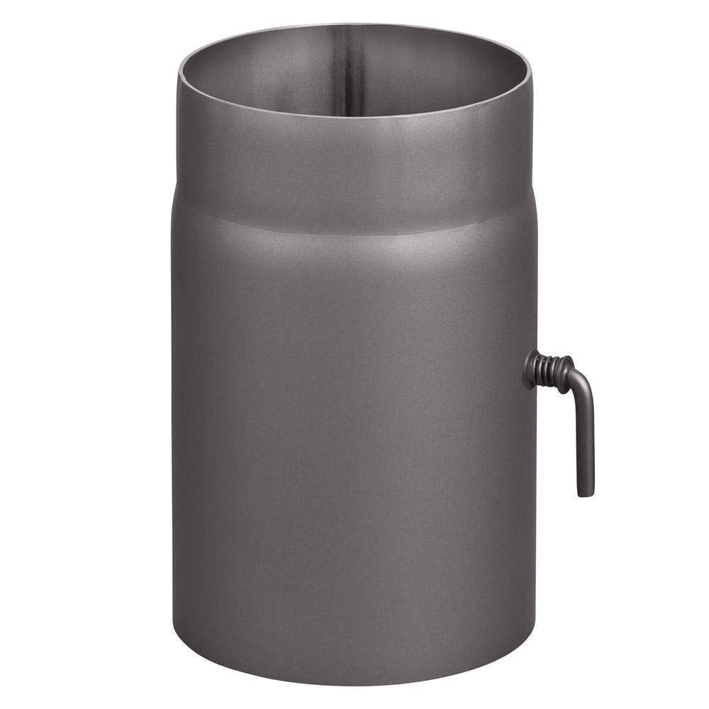 Rauchrohr Ø150mm Rohrelement 250mm mit Drosselklappe gussgrau Ofenrohr Kaminrohr Rauchrohr 250mm mit