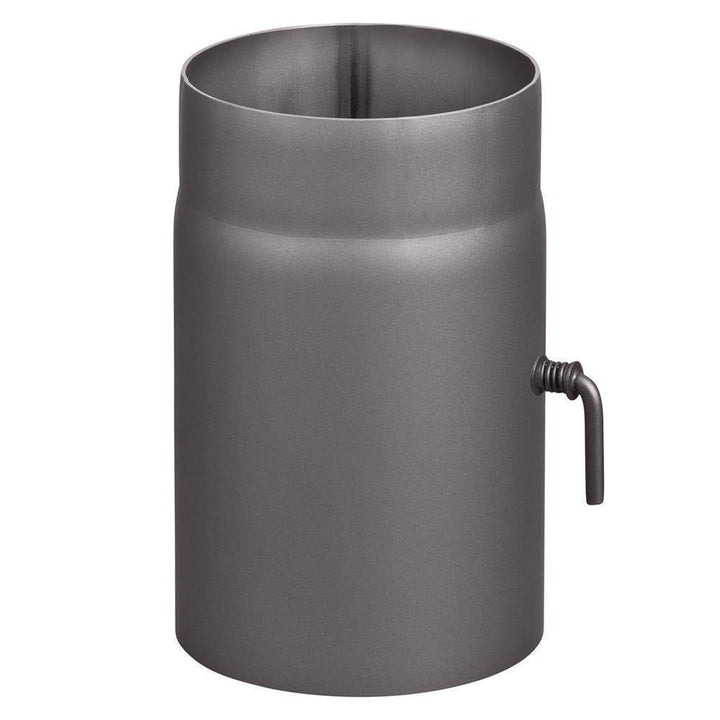 Rauchrohr Ø150mm Rohrelement 250mm mit Drosselklappe gussgrau Ofenrohr Kaminrohr Rauchrohr 250mm mit