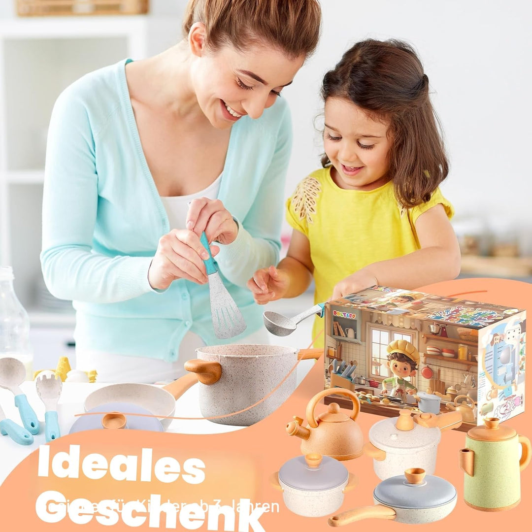 49 Stück Kinderküche Zubehör, Spielküche Zubehör, Puppenküche Zubehör, Matschküche Kinder Outdoor, K