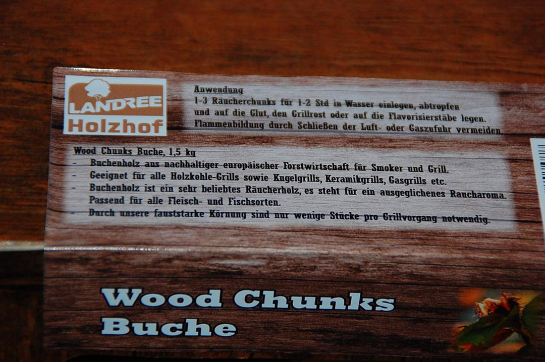 Landree Buche Wood Chunks - Beech Chunks Räucherklötze - Smokerholz direkt vom Holzhof, 100% Natürli
