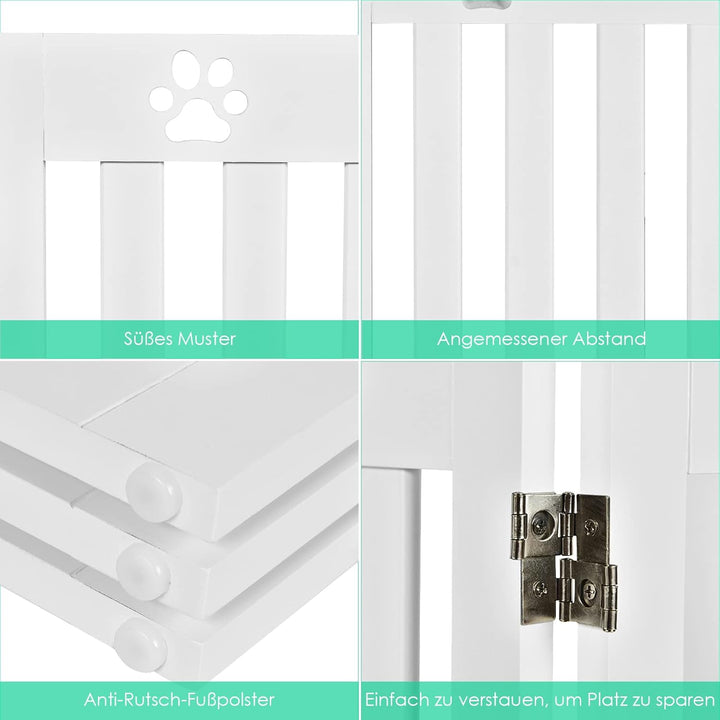 GOPLUS Hunde Absperrgitter, faltbares Schutzgitter, Konfigurationsgitter für Welpen, Hündchen & Katz