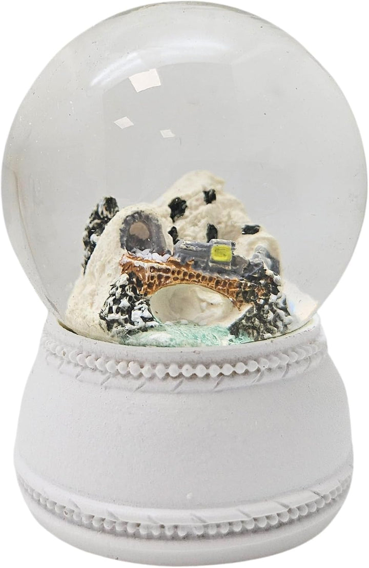 3 süsse Mini-Schneekugeln Winter und Weihnacht | Durchmesser 45mm - Sockel weiss Nostalgie | 20264ab